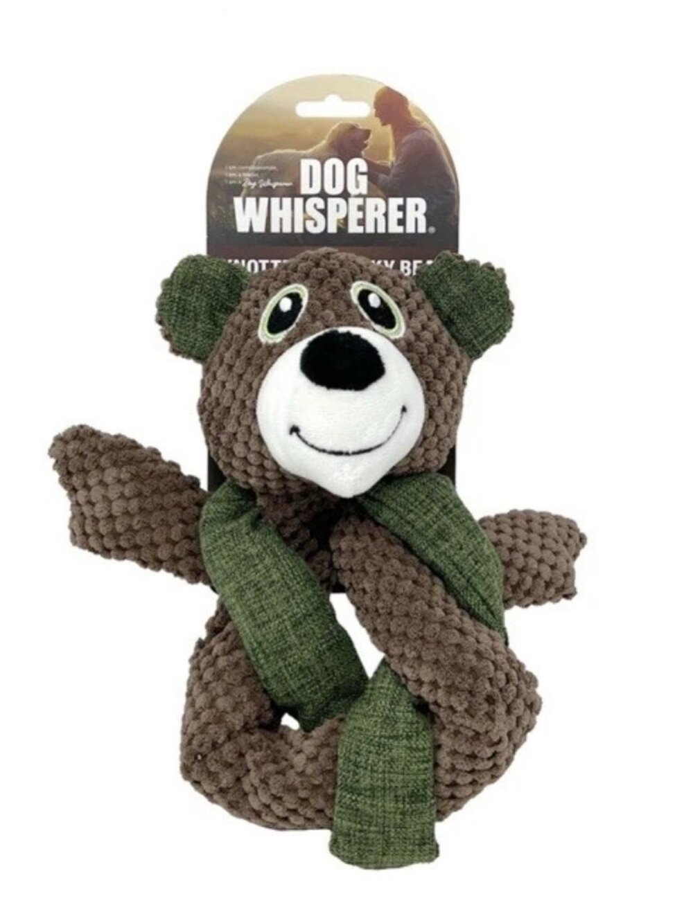 Dog Whisperer Knotted Squeaky Bear 9” Dog Toy